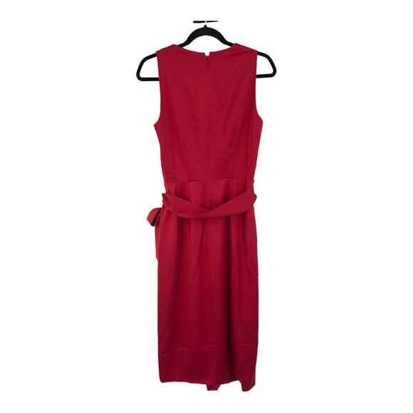 Ted Baker dress red Chrisey fixed wrap midi size 2 (US 6) - Picture 4 of 6